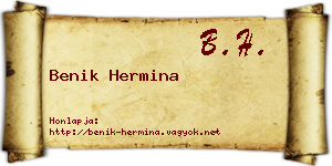 Benik Hermina névjegykártya